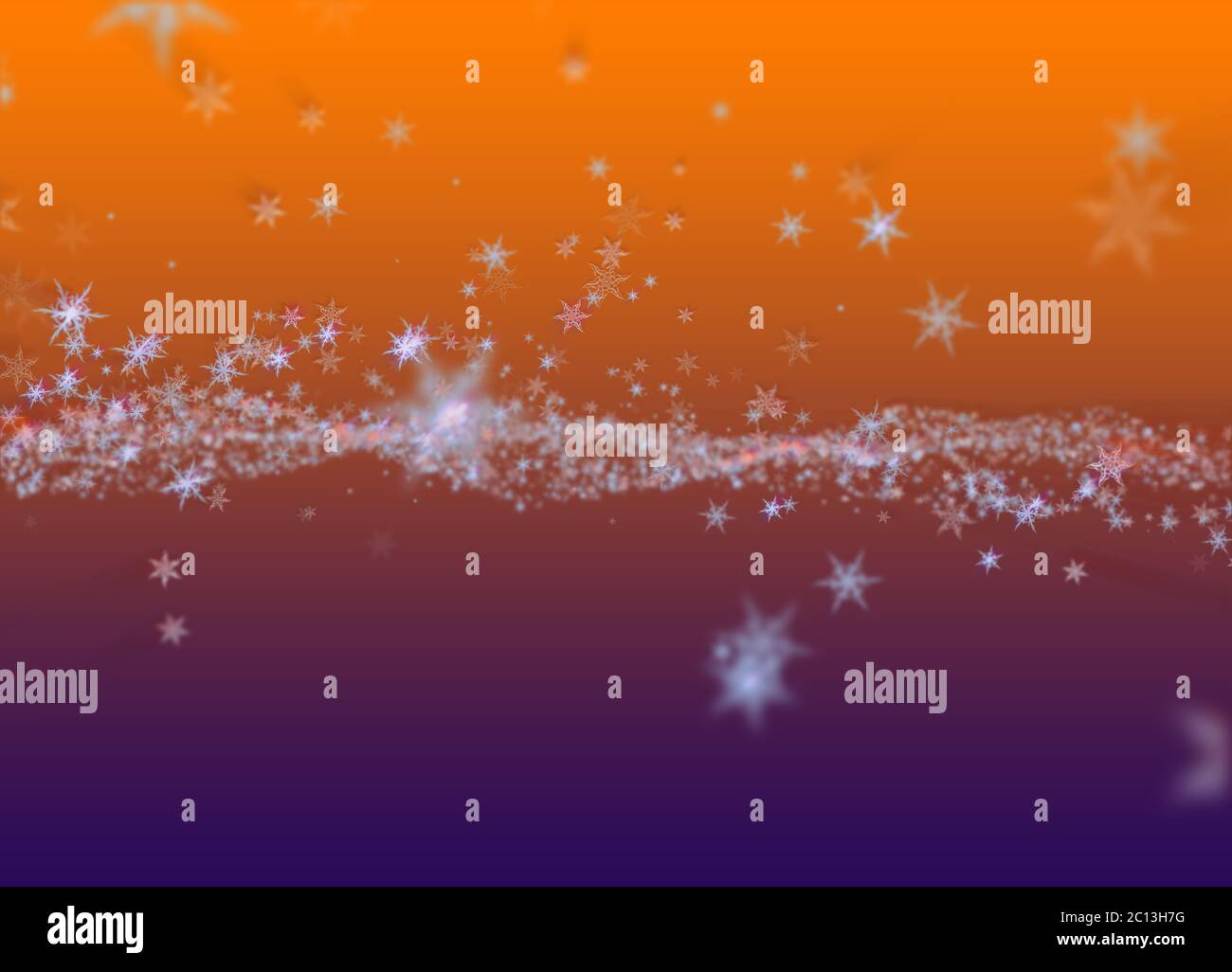 Fiocchi di neve inverno campo nuvola sfondo. Felice anno nuovo, tema di Natale blurred bokeh Foto Stock