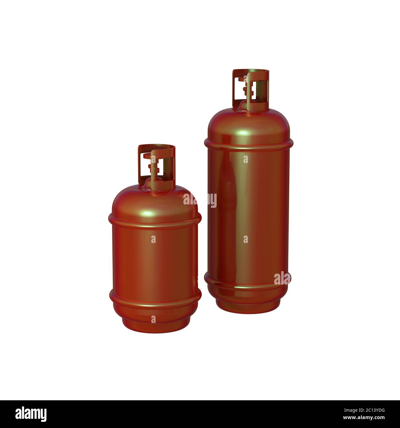 Bombola di gas propano isolata su fondo bianco . illustrazione 3d Foto Stock