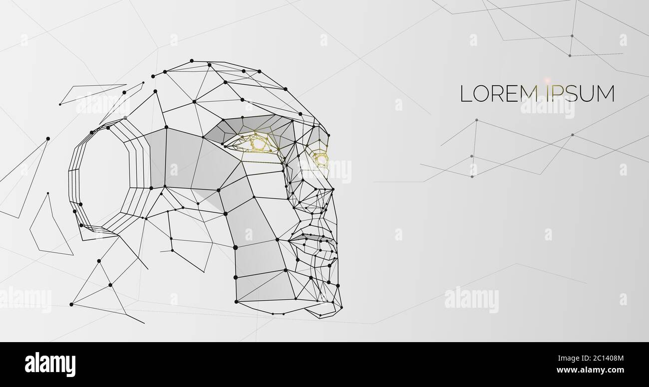 Illustrazione futuristica della testa umana con spazio di copia per il testo Illustrazione Vettoriale