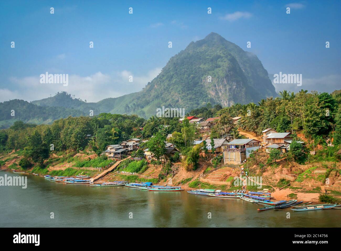 Nong Khiaw village Foto Stock