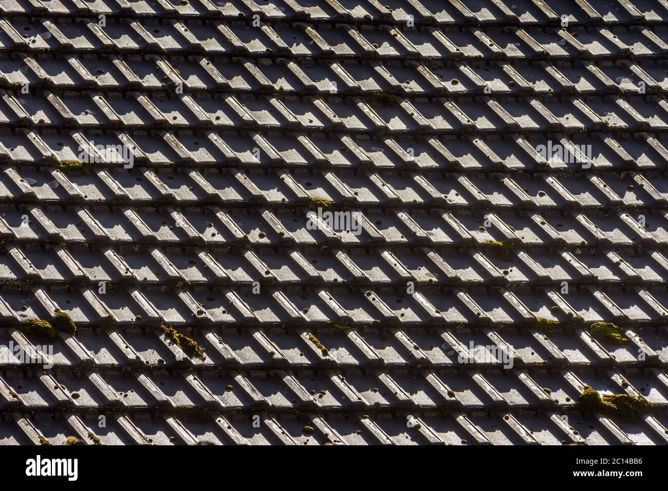 Dettaglio del tetto in tegole. Foto Stock