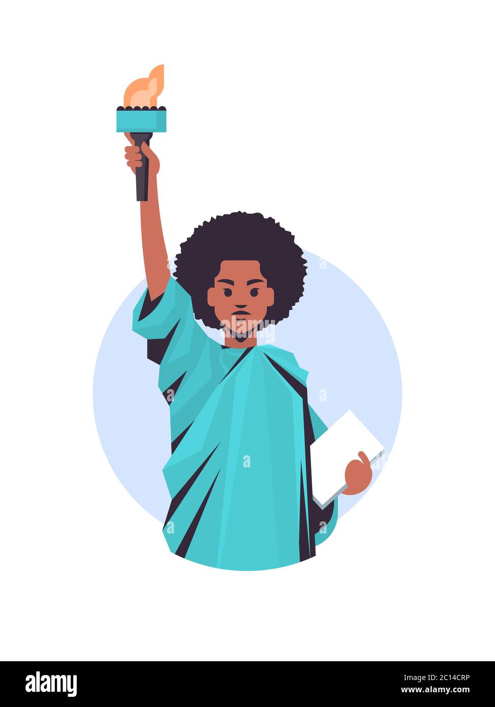 black lives matter african american libertà statua campagna di sensibilizzazione contro la discriminazione razziale di colore scuro supporto di pelle per pari diritti di nero persone illustrazione vettoriale verticale. Illustrazione Vettoriale