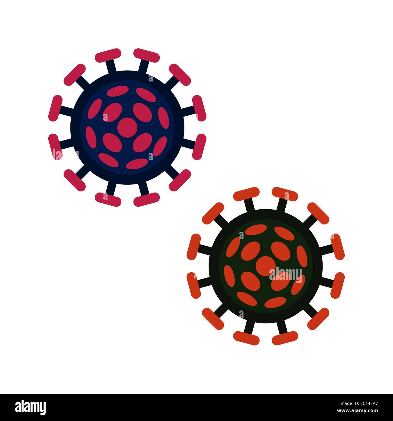 Corona virus (covid 19) germi icona colore schizzo Illustrazione Vettoriale