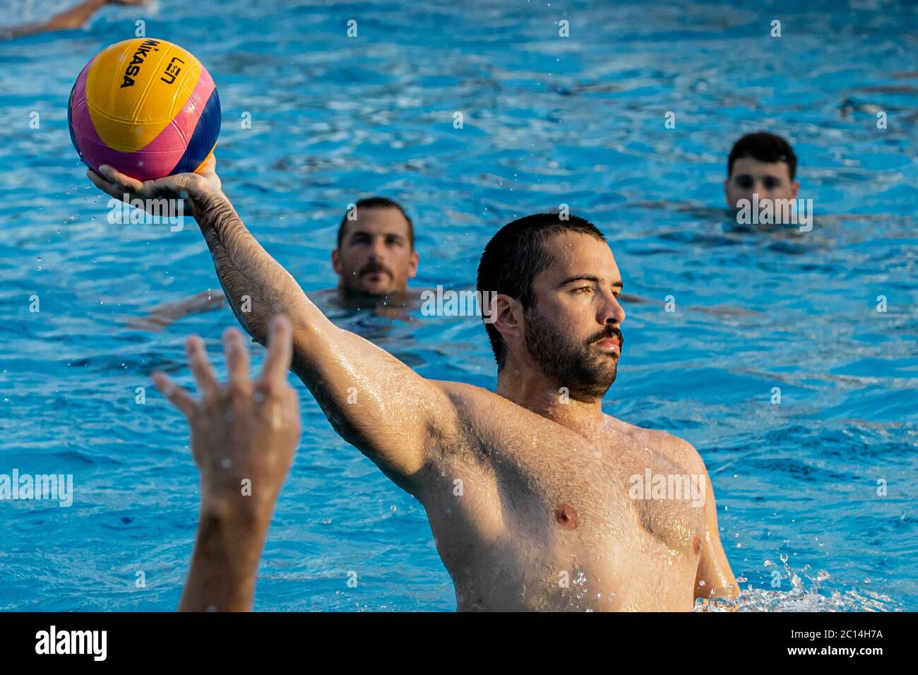 andrea fondelli (italia) durante la formazione Collegiata Settebello Team Italiano di Pallanuoto presso la piscina Caldarella di siracusa, 11 giu 2020 Foto Stock