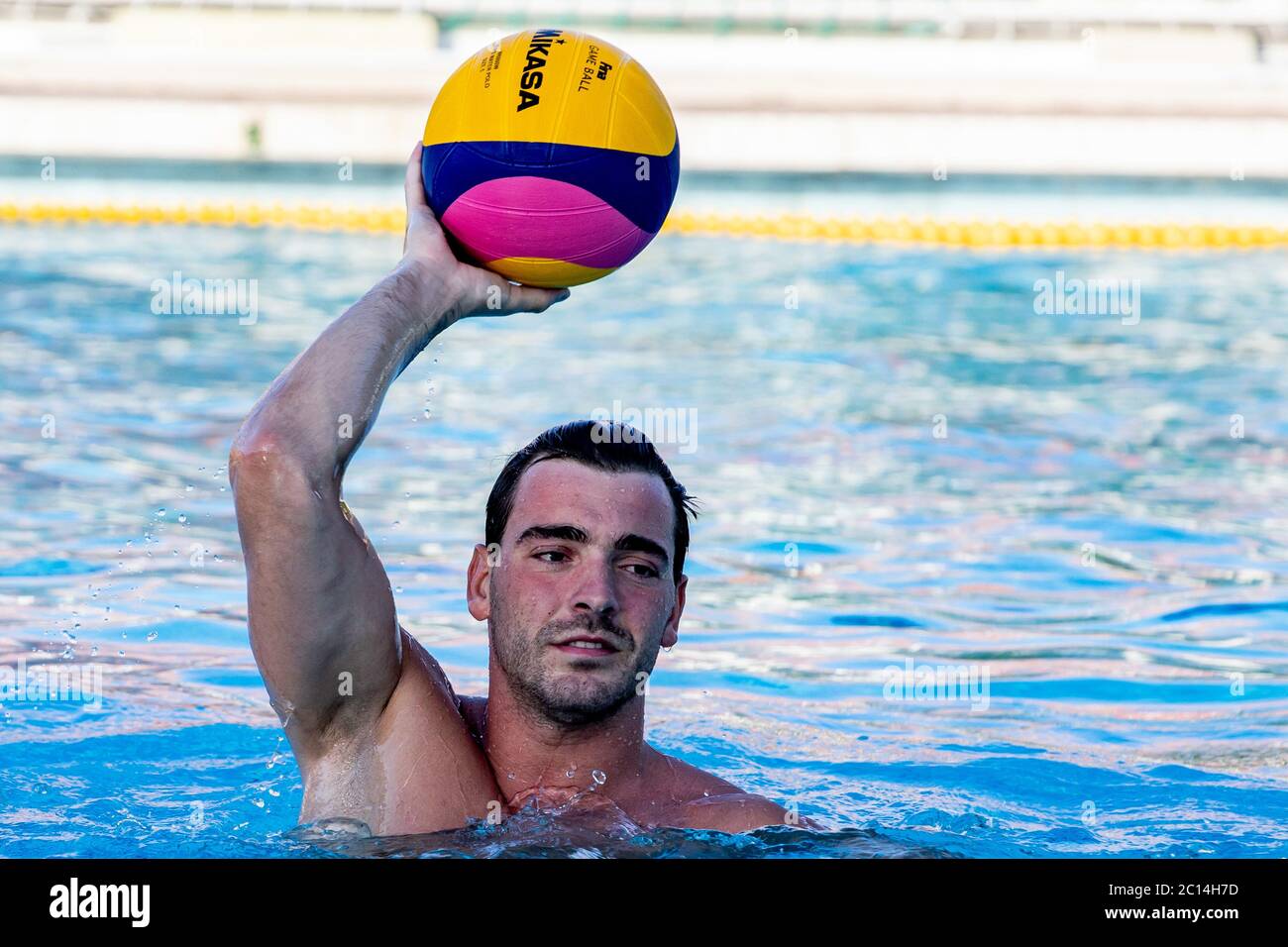 jacopo alesiani (italia) durante la formazione Collegiata Settebello Team Italiano di Pallanuoto presso la piscina di Caldarella presso la , siracusa, Italia, 11 giu 2020 Foto Stock