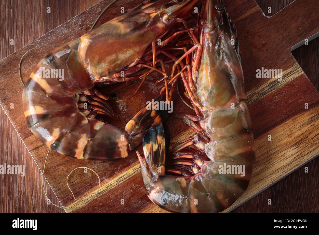 Crudo fresco gamberi Foto Stock