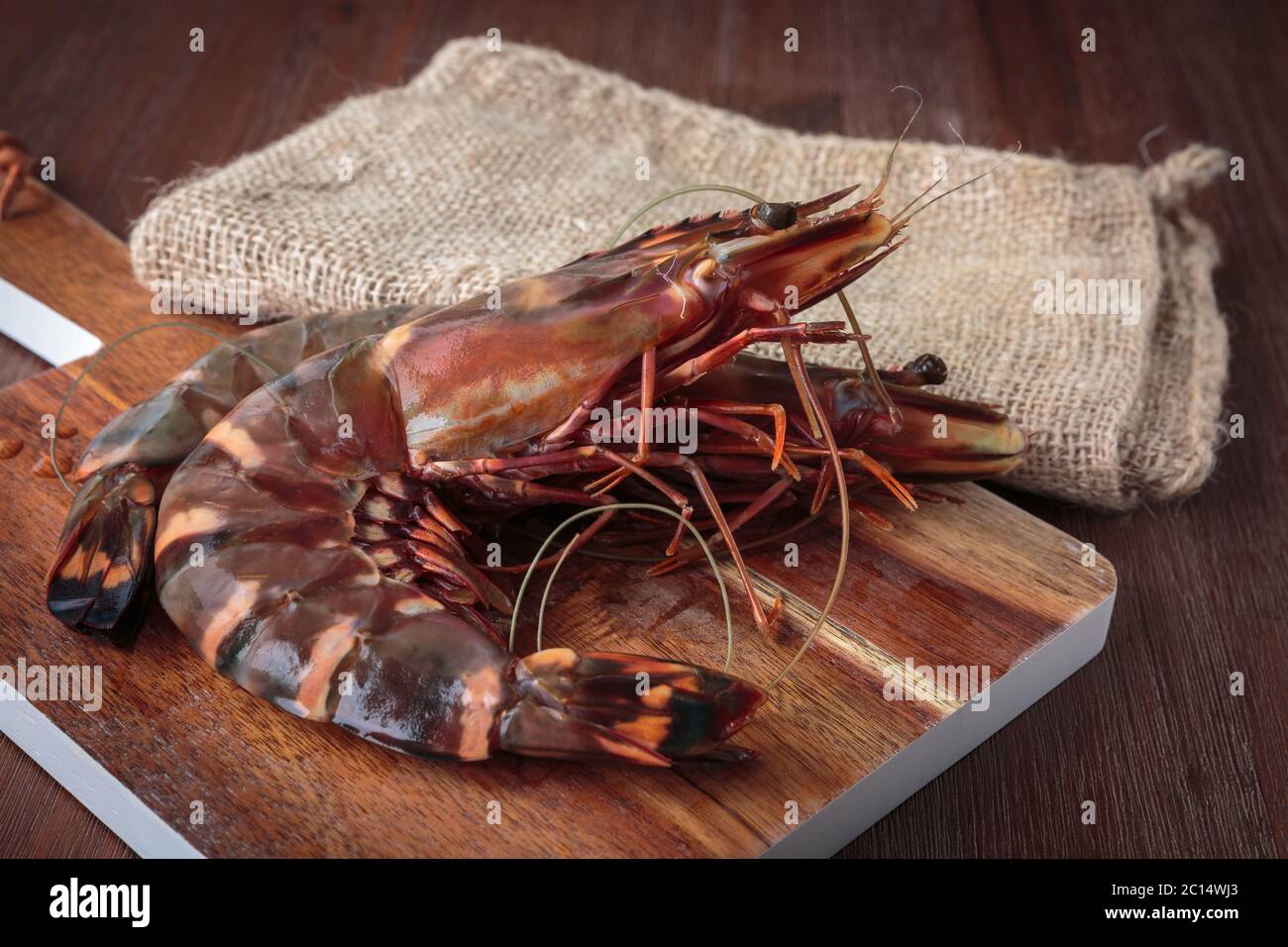 Crudo fresco gamberi Foto Stock