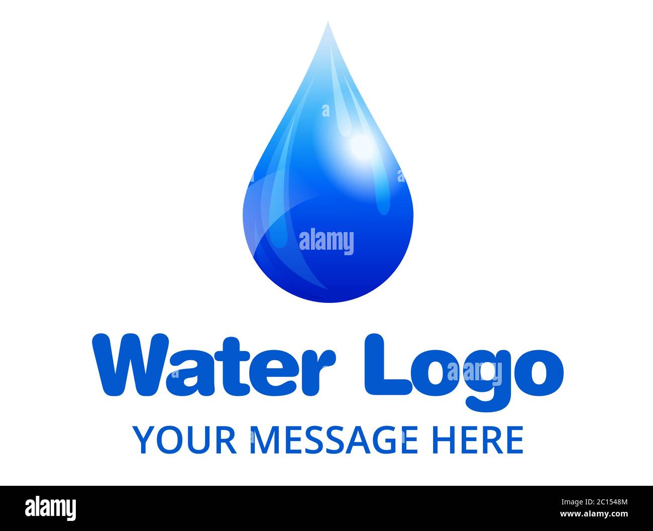 Logo Water Drop Designed per organizzazioni aziendali o ambientali Illustrazione Vettoriale