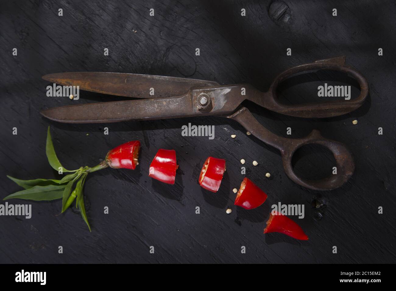 Tagliare il pepe rosso Foto Stock