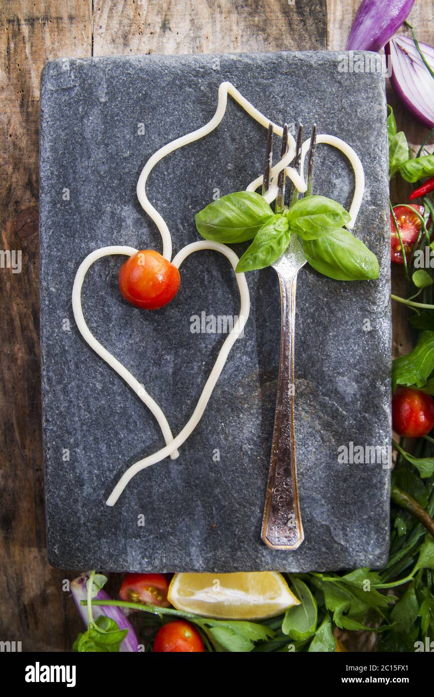 Pici, spaghetti fatti a mano Foto Stock