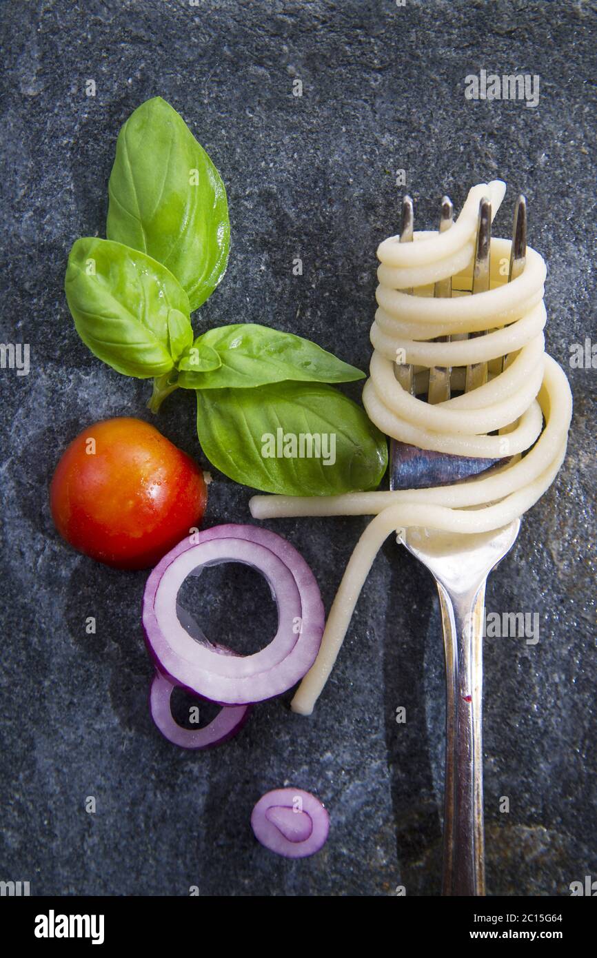 Pici, spaghetti fatti a mano Foto Stock