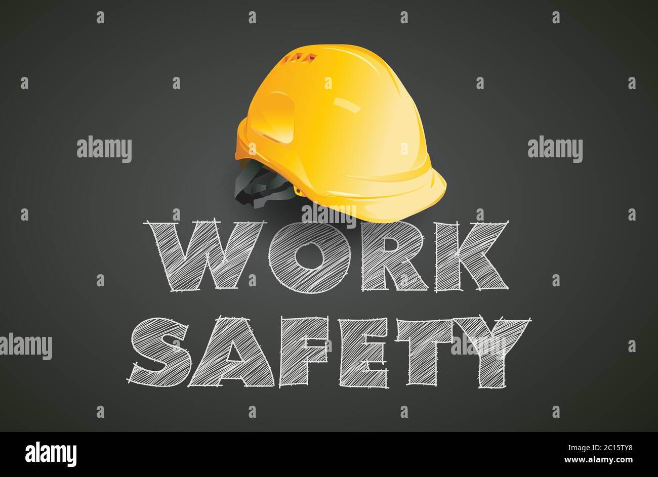 sicurezza sul lavoro, attrezzature di sicurezza, concetto di costruzione, disegno vettoriale Illustrazione Vettoriale