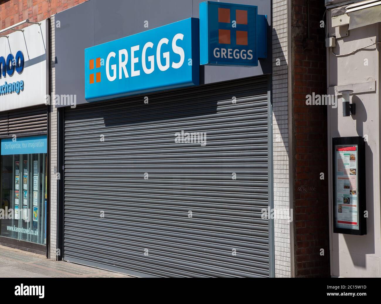 Il negozio Greggs è chiuso a causa della chiusura a chiave del coronavirus, Southampton Foto Stock