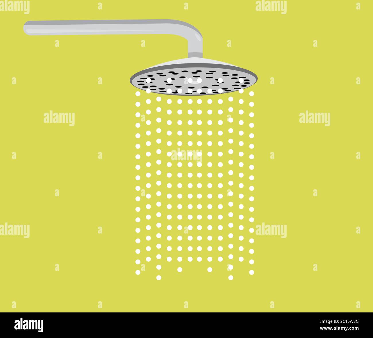 Doccia e acqua in caduta, disegno vettoriale Illustrazione Vettoriale
