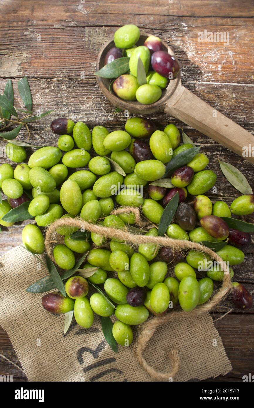 Olive verdi grandi Foto Stock