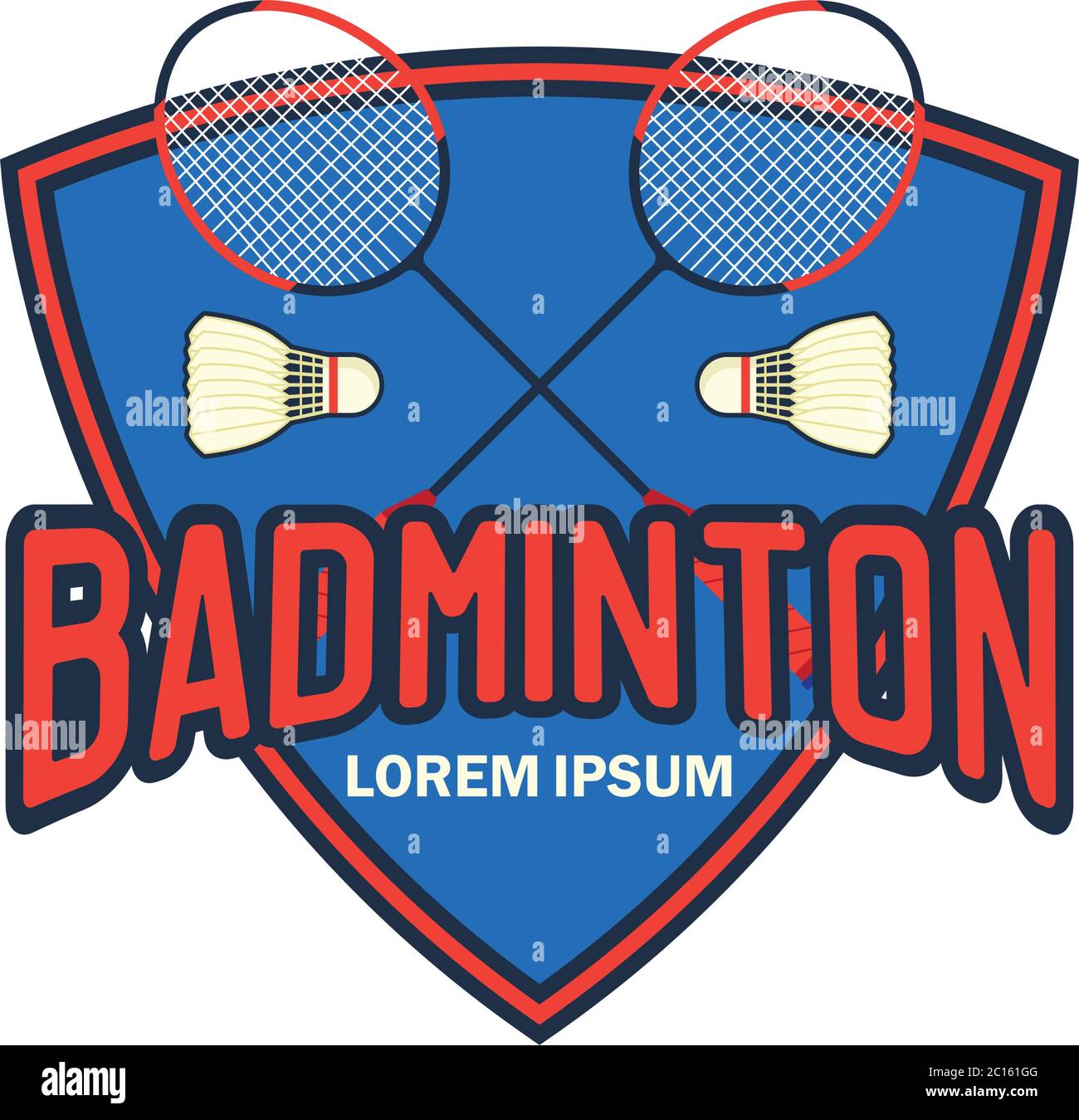 icona badminton con spazio di testo per slogan / tag line, illustrazione vettoriale Illustrazione Vettoriale