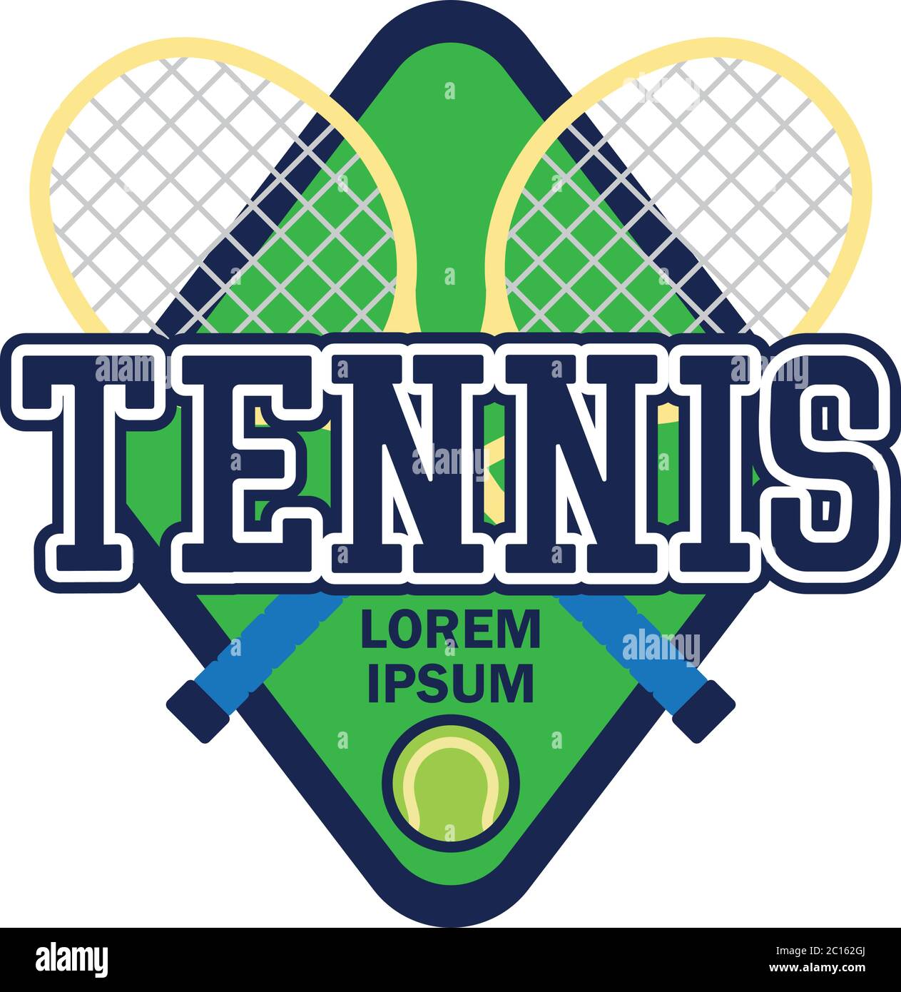 logo campo da tennis con spazio di testo per slogan / tag line, illustrazione vettoriale Illustrazione Vettoriale