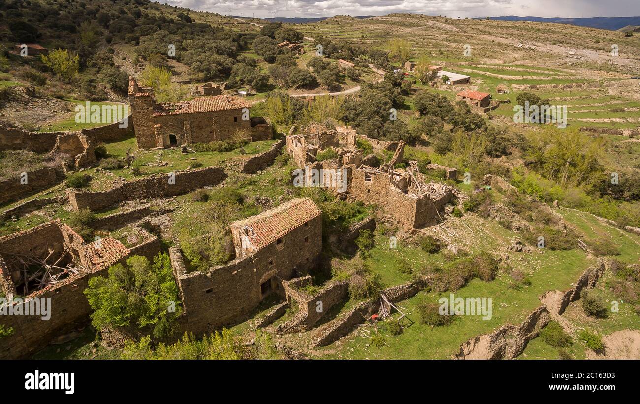 Garranzo è un villaggio abbandonato della provincia di la Rioja, in Spagna Foto Stock