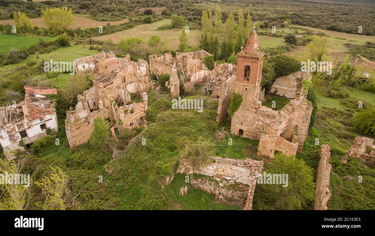 Oteruelo è un villaggio abbandonato della provincia di la Rioja, in Spagna Foto Stock