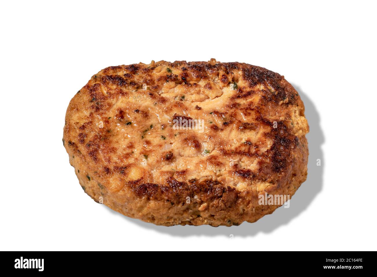 Polpettine di salmone cotto isolato. Foto Stock