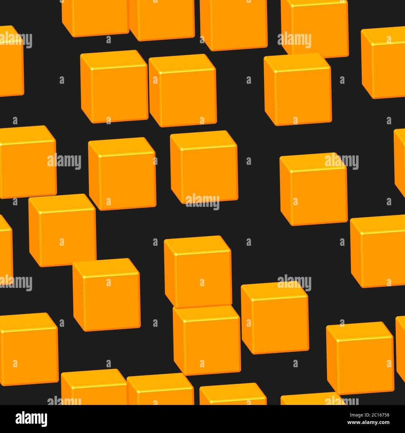 Cubi dorati motivo senza cuciture su nero Illustrazione Vettoriale