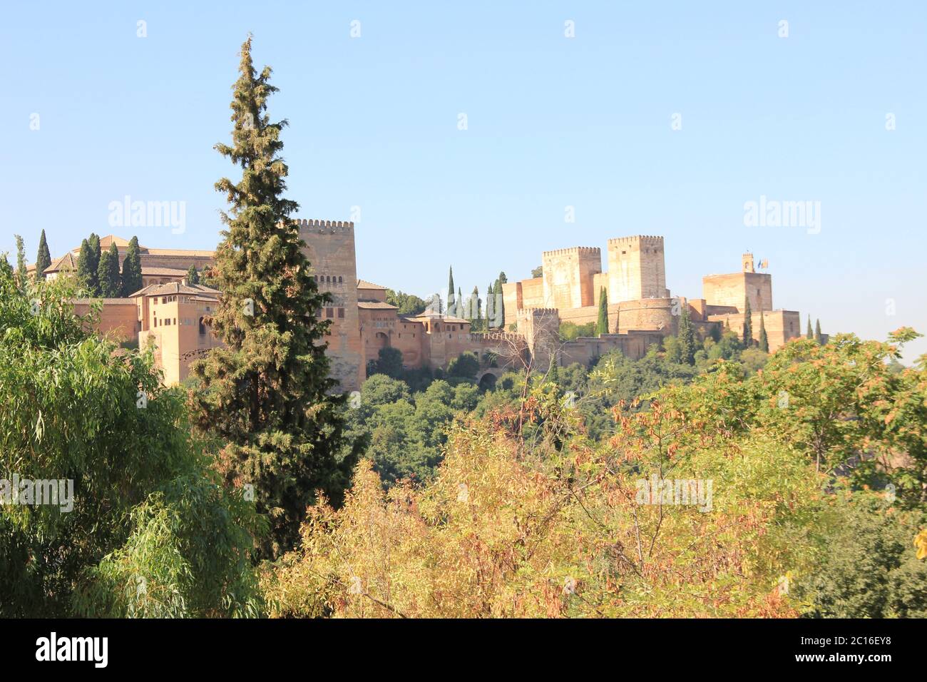 L'Alhambra un complesso di palazzi e fortezza situato a Granada Foto Stock