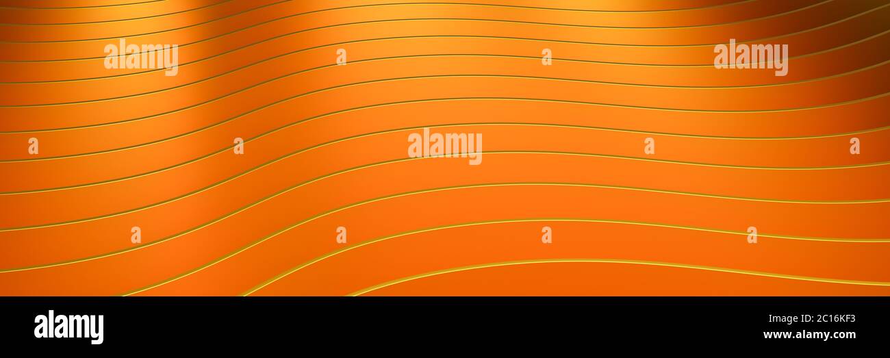 Banner astratto delle curve dorate Foto Stock
