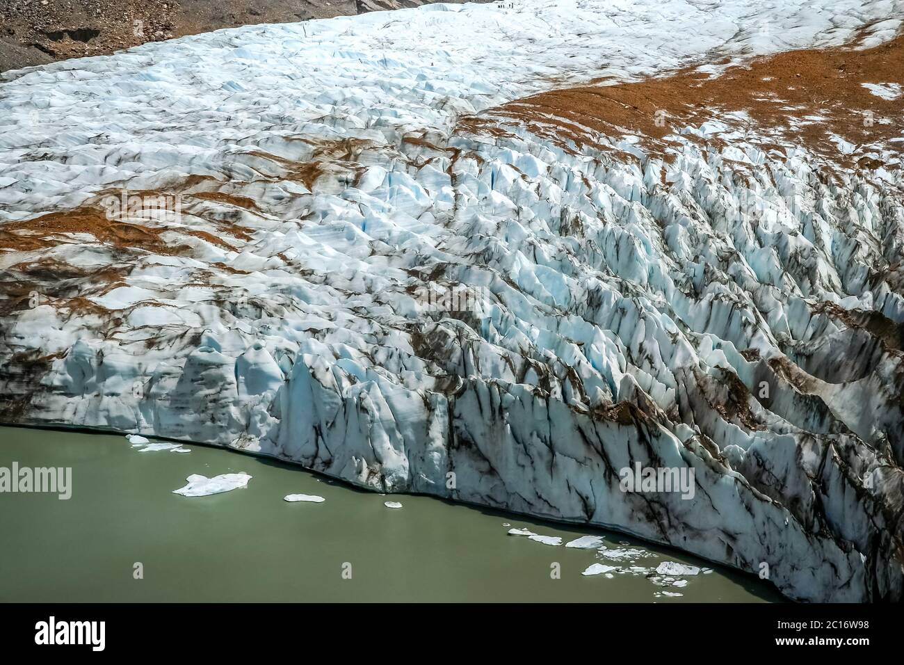 Glaciar ai piedi del Cerro Torre Foto Stock