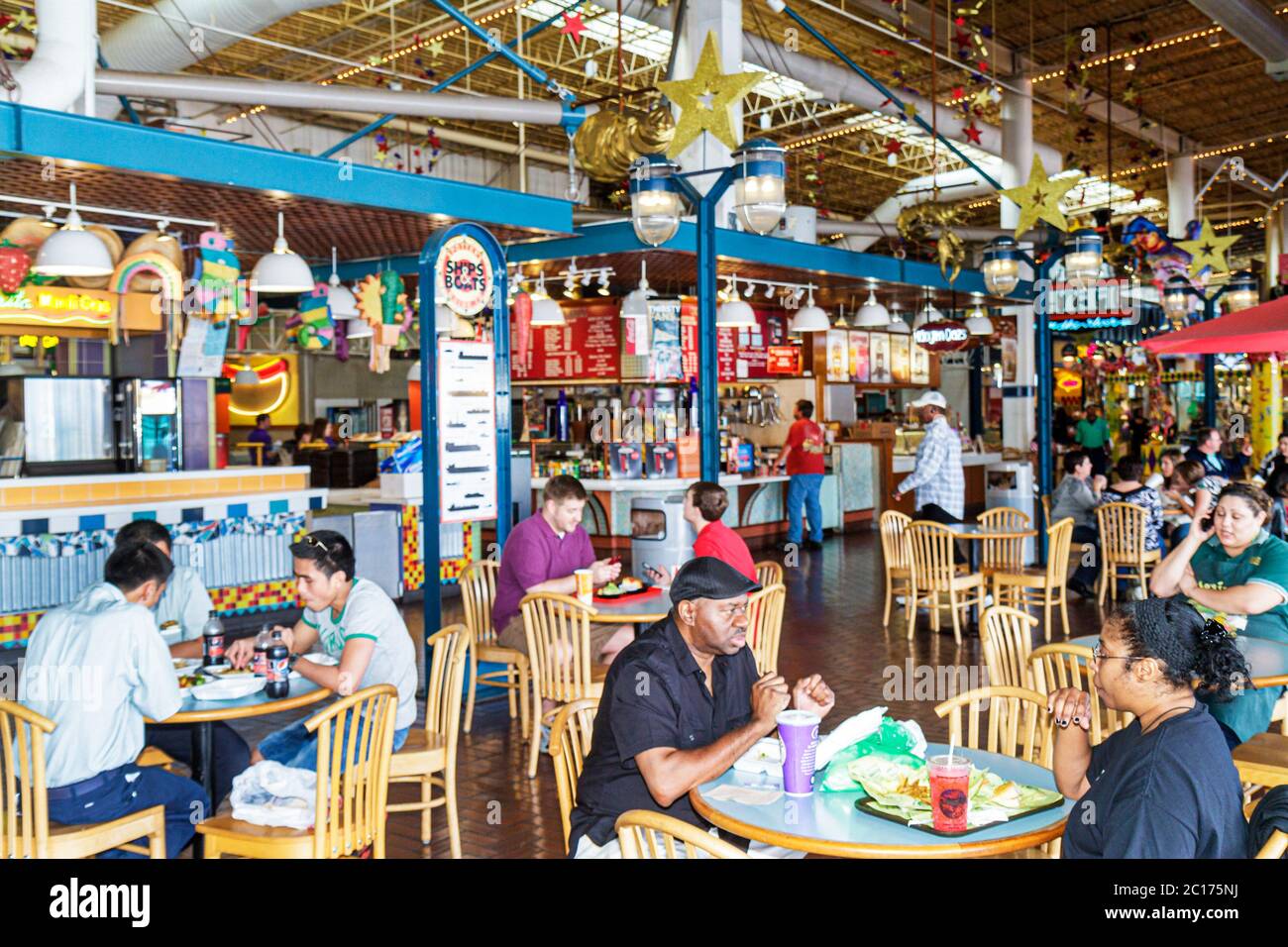 New Orleans, Louisiana, Port of New Orleans, River waterwalk Marketplace, intrattenimento, shopping, shopping, negozi, mercati, mercato, bu Foto Stock