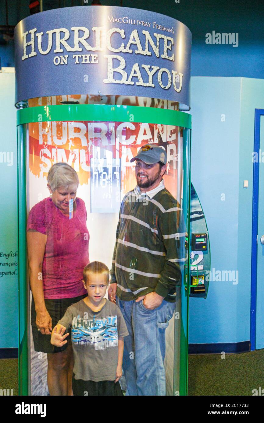 New Orleans Louisiana, Woldenberg Riverfront Park, Audubon Aquarium of the Americas, ricerca, conservazione, mostra interattiva, uragano sul Bayou, vincere Foto Stock