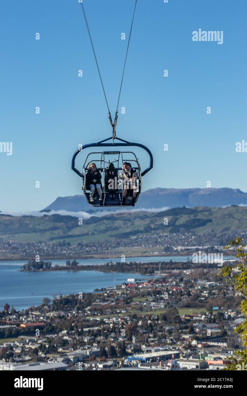 Skyswing sospeso su Rotorua Foto Stock