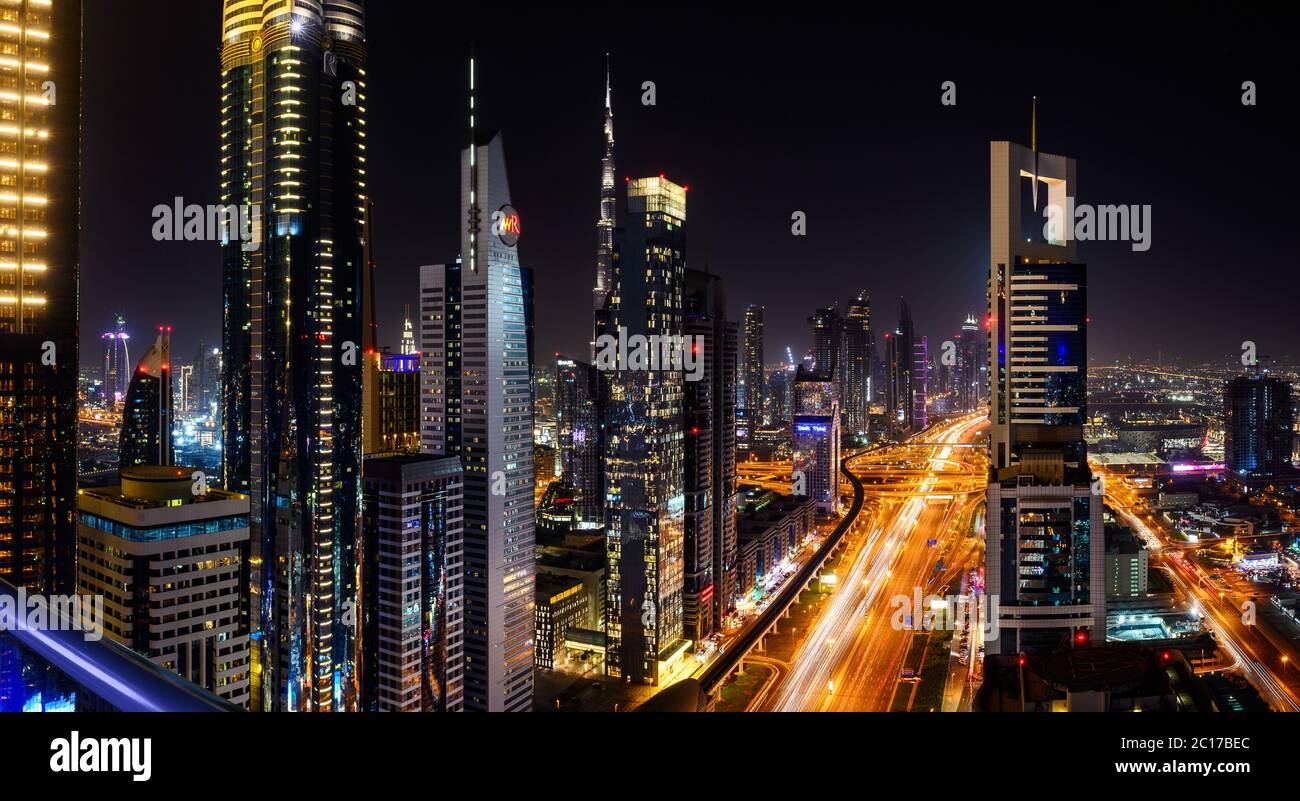 La città di Dubai negli Emirati Arabi Uniti Foto Stock