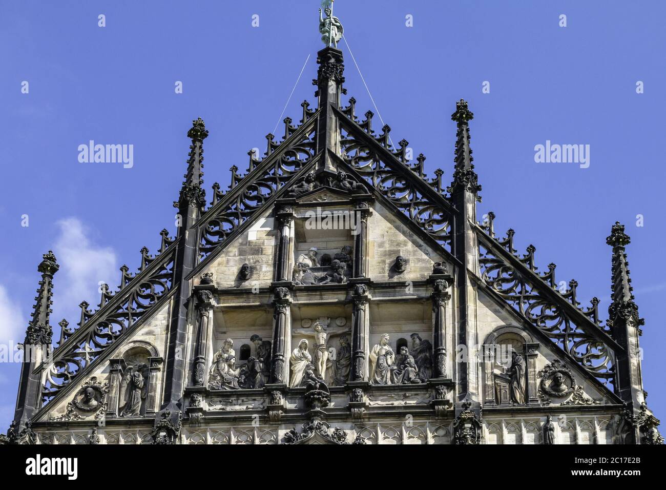 Figure in pietra di dodici apostoli, la cattedrale di San Paulo, Münster, Renania Settentrionale-Vestfalia, Germania Foto Stock