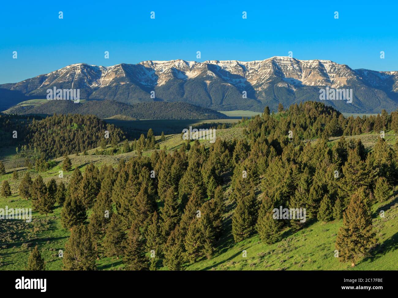 centennial montagne sopra le colline nella parte superiore del bacino del fiume di roccia rossa vicino a lakeview, montana Foto Stock