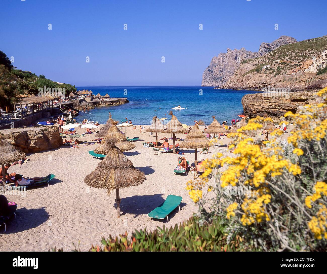 Cala San Vicente, Pollença comune, Maiorca, Maiorca, isole Baleari, Spagna Foto Stock