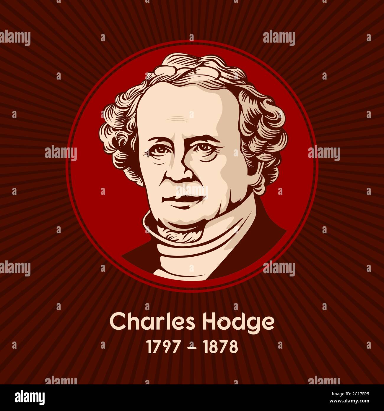 Charles Hodge (1797-1878) è stato un teologo presbiteriano e presbitero del Princeton Theological Seminary tra il 1851 e il 1878. Illustrazione Vettoriale