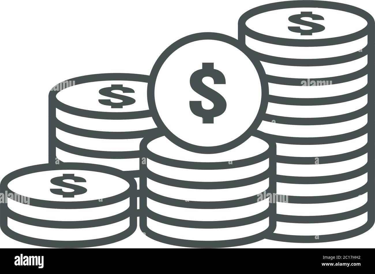 dollaro pile monete icona. oro oro stack di denaro oro per il finanziamento del profitto. business investimento crescita concetto di grafica info, siti web, mobile e stampa Illustrazione Vettoriale