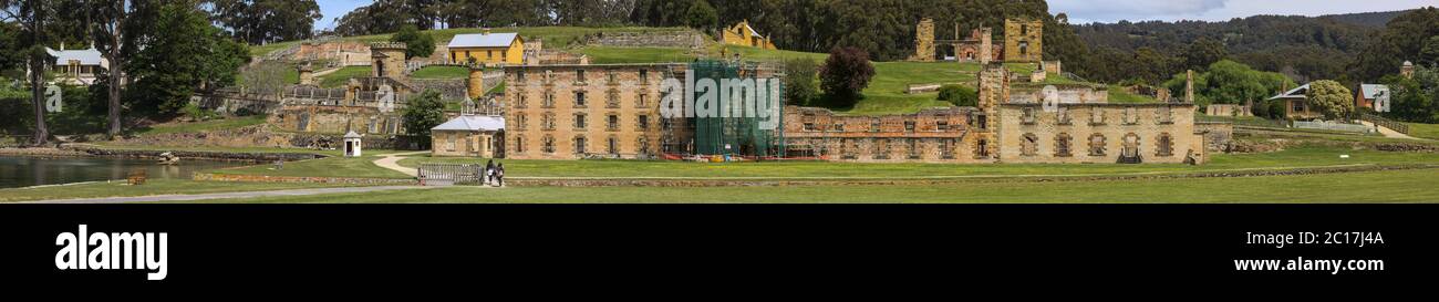 Panorama del centro storico di Port Arthur, Tasmania, Australia Foto Stock