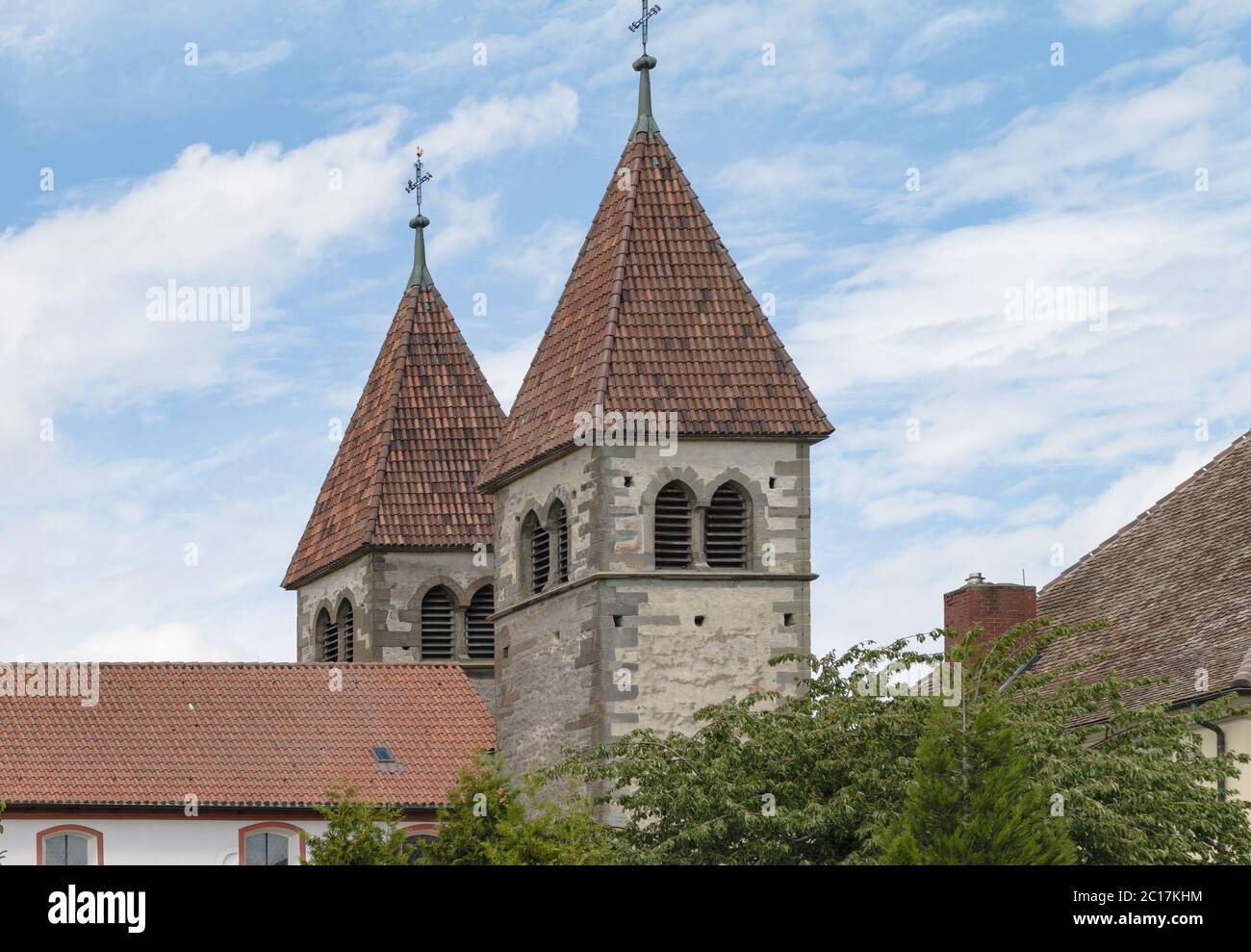 Chiesa di San Pietro e Paolo, isola Reichenau, Lago di Costanza, Germania, luglio Foto Stock