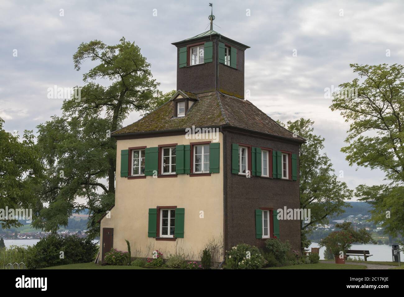 Punto panoramico Hochwart, isola Reichenau, Lago di Costanza, Germania, luglio Foto Stock