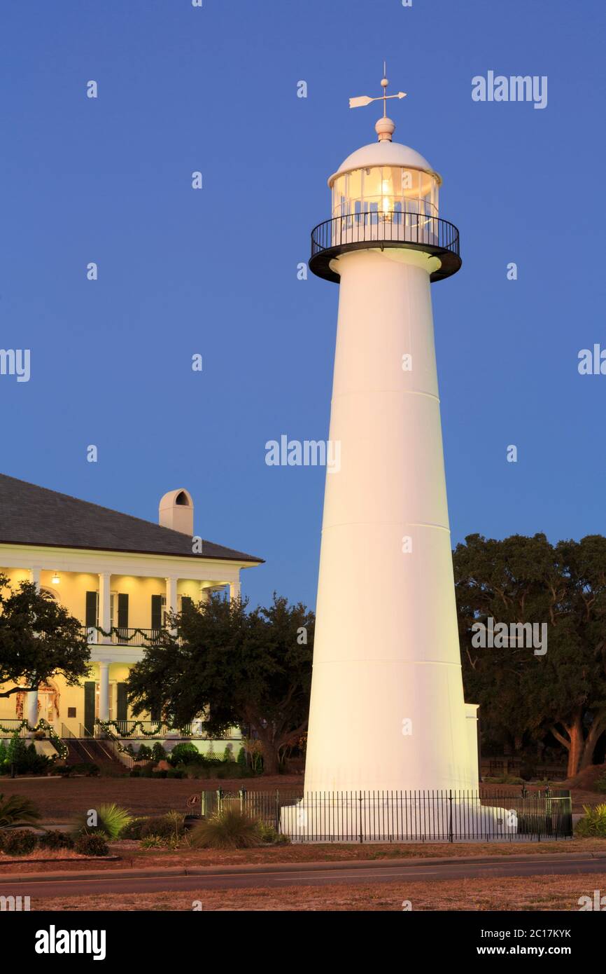 Biloxi Lighthouse, Biloxi, Mississippi, Stati Uniti Foto Stock