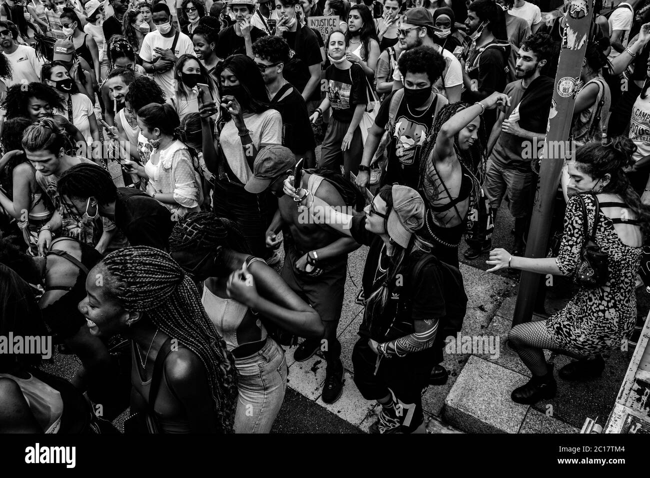 blm protesta barcellona 2020 Foto Stock