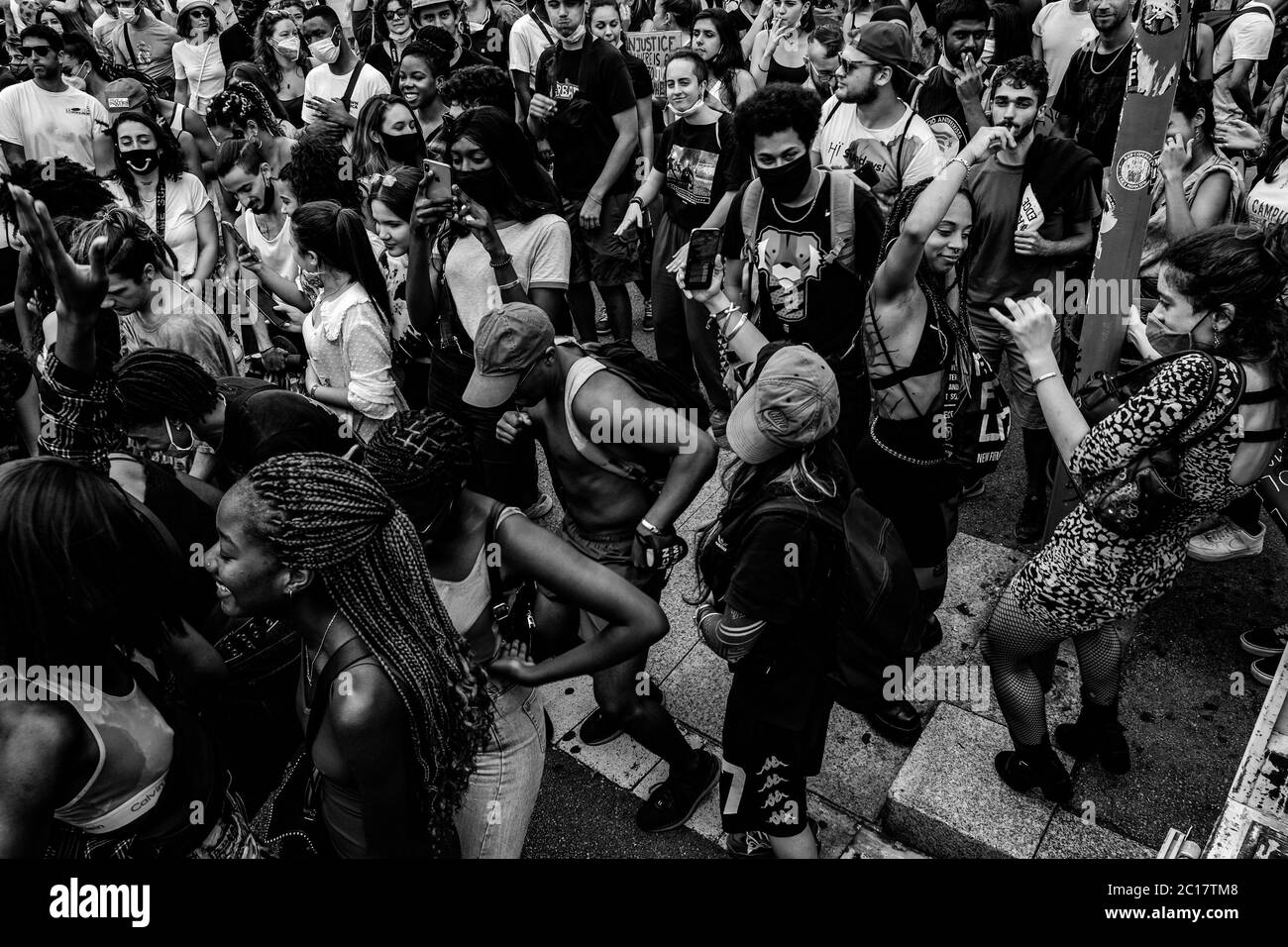 blm protesta barcellona 2020 Foto Stock