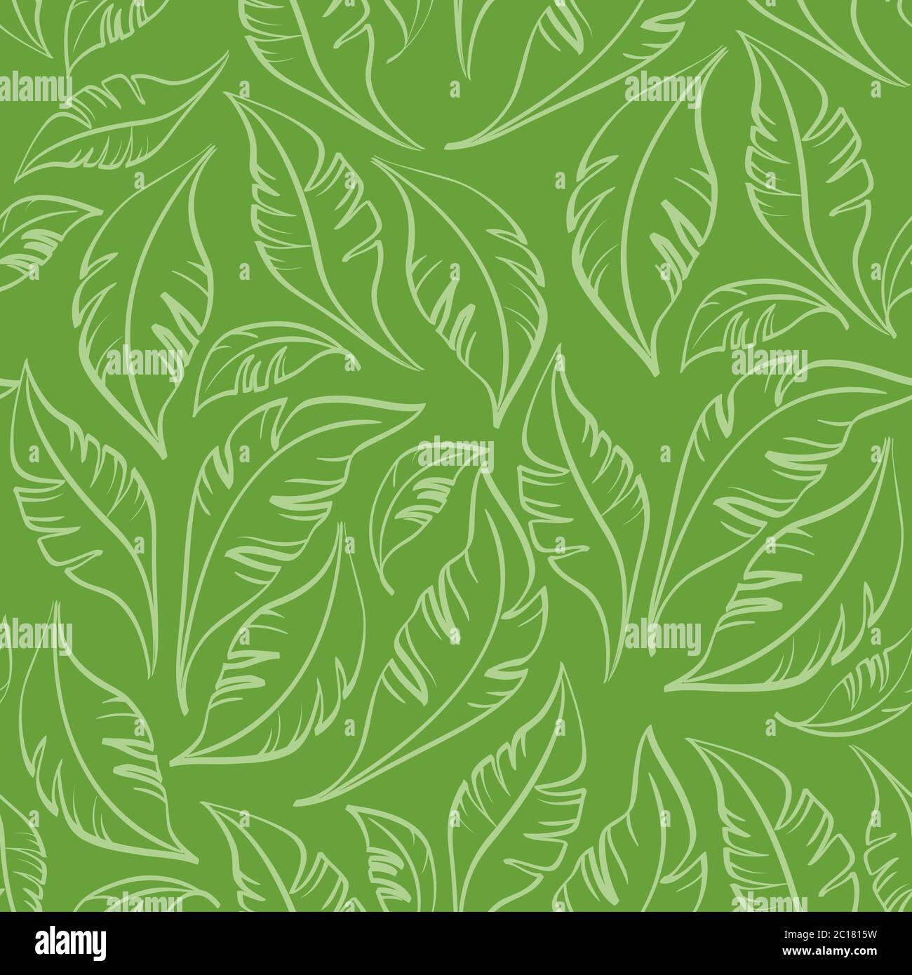 Seamless Pattern, foglie verdi Foto Stock