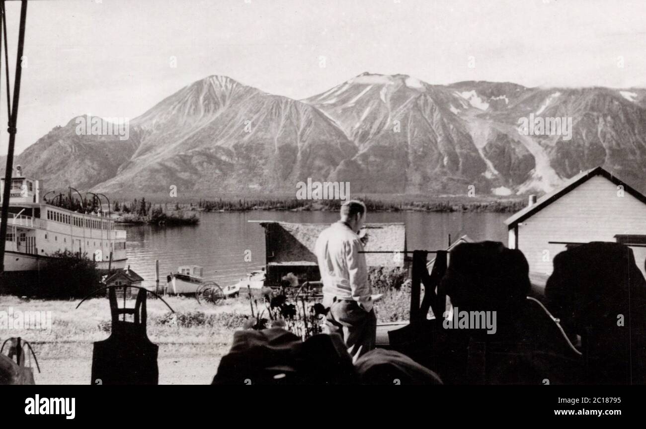 Atlin British Columbia, vecchia cartolina Foto Stock