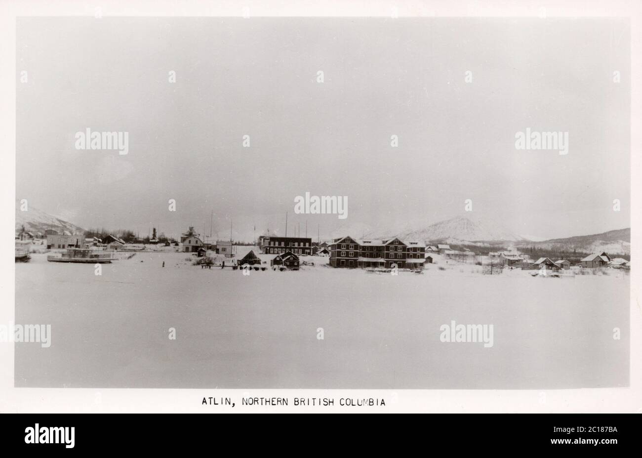 Atlin British Columbia, vecchia cartolina Foto Stock