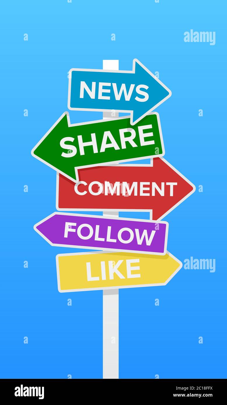 illustrazione vettoriale delle schede di puntamento disposte e in vari colori. Adatto per la scelta di indicazioni nei social media. Illustrazione Vettoriale