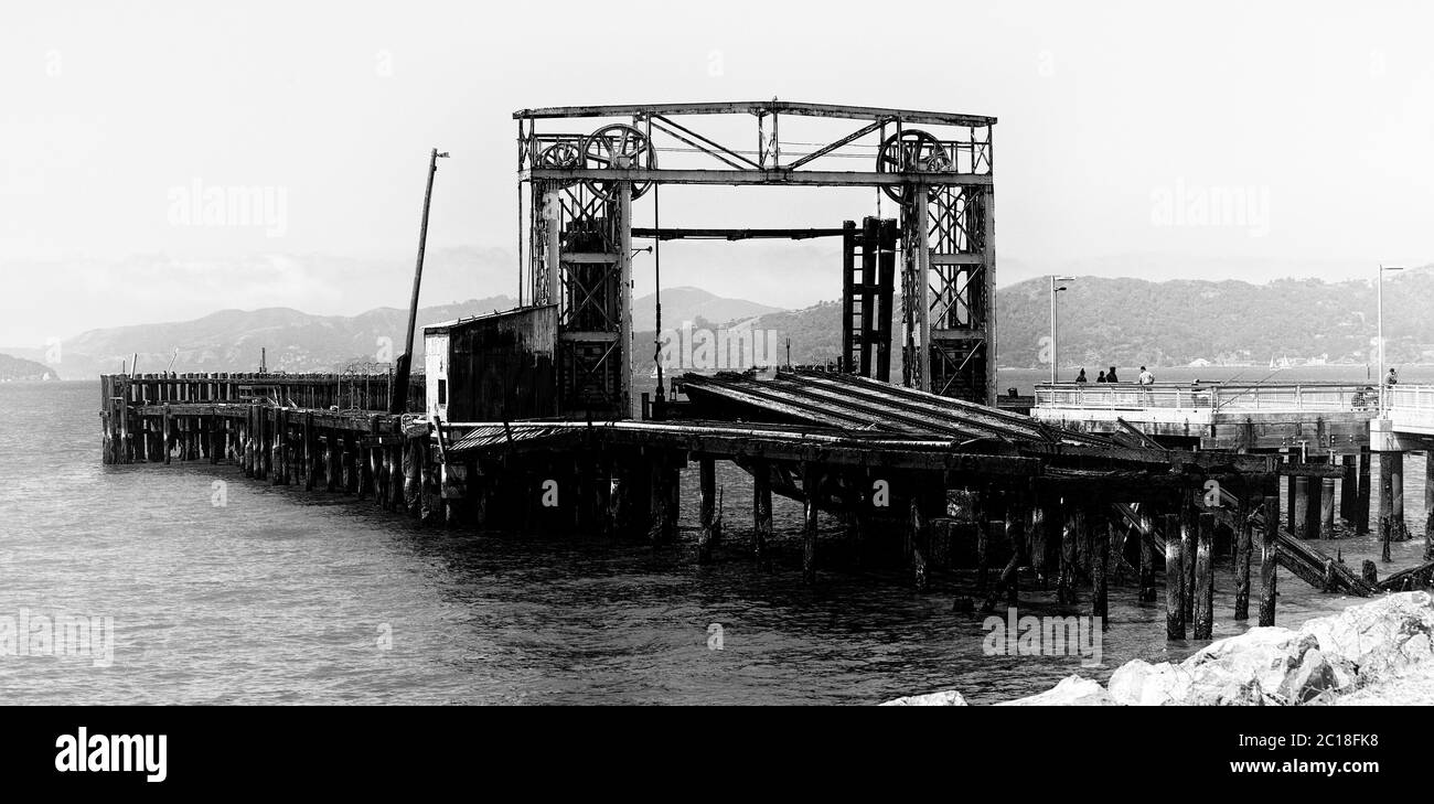 Rampe ferroviarie a Port Richmond in California Foto Stock