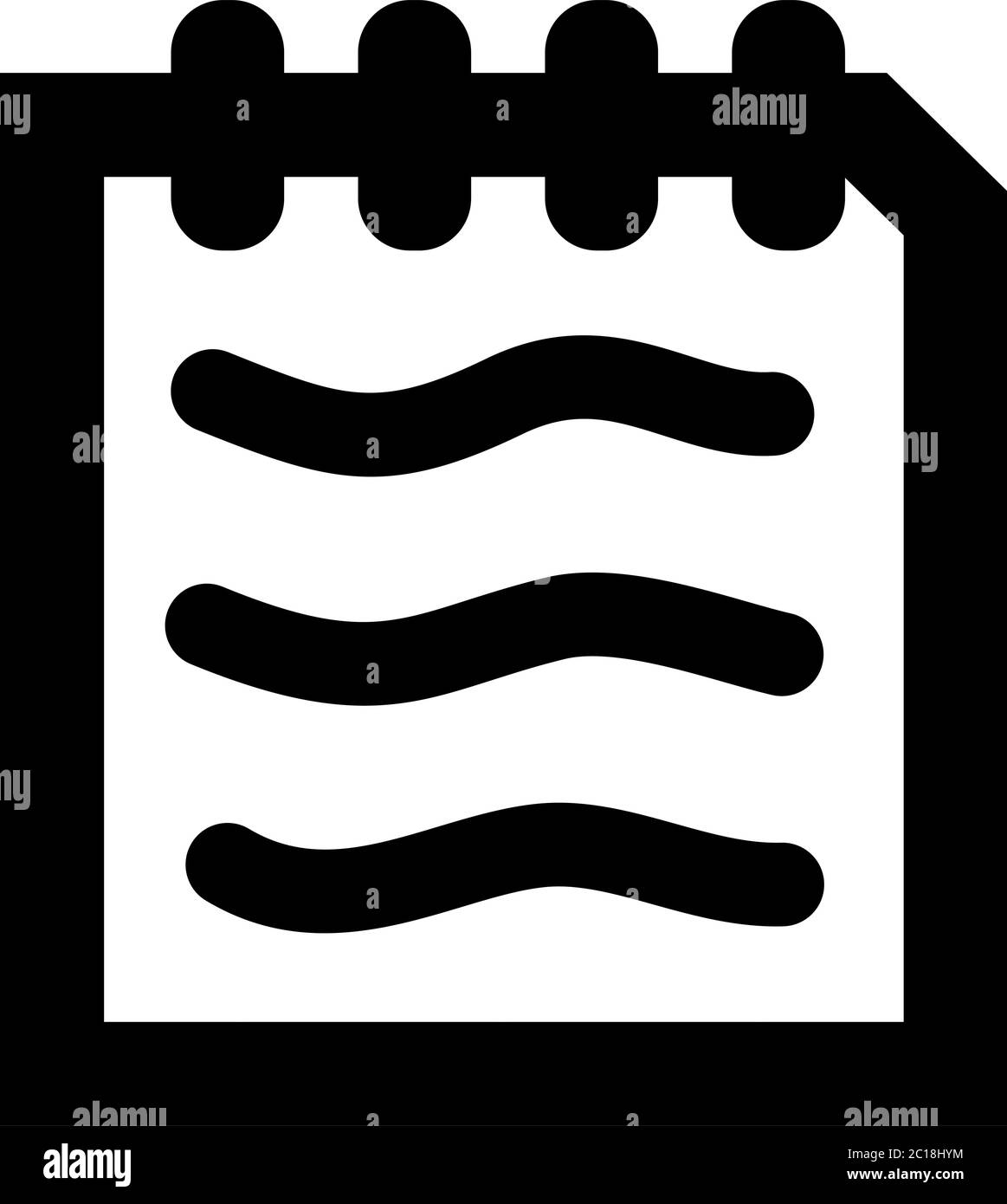 Icona Documento nella piana di vettore di stile per le app, UI, siti web. Icona nera illustrazione vettoriale. Illustrazione Vettoriale