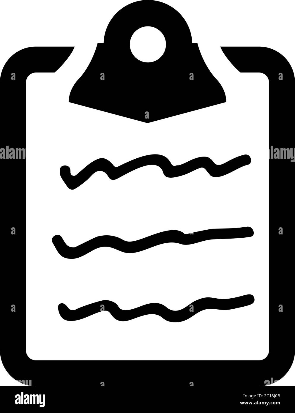 Icona Documento nella piana di vettore di stile per le app, UI, siti web. Icona nera illustrazione vettoriale. Illustrazione Vettoriale